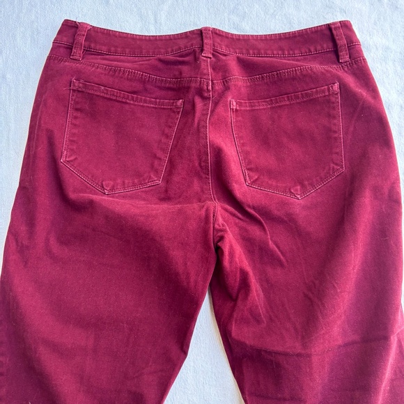 Ann Taylor Maroon Curvy Skinny Velvet Jeans - Picture 7 of 11
